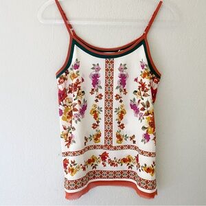 Blu Pepper Ivory Floral Cami Tank S